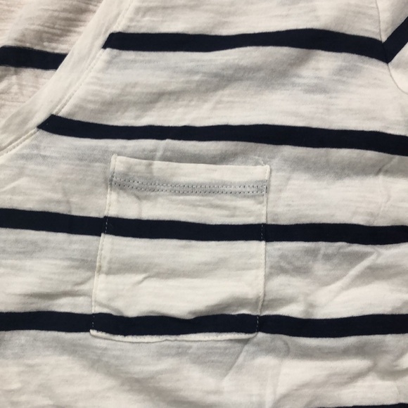 Madewell Whisper Cotton V-Neck w/ Pocket - Navy / White Stripes - Picture 9 of 16
